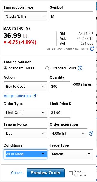 Macy Buy to Cover